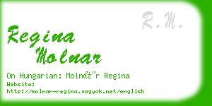 regina molnar business card